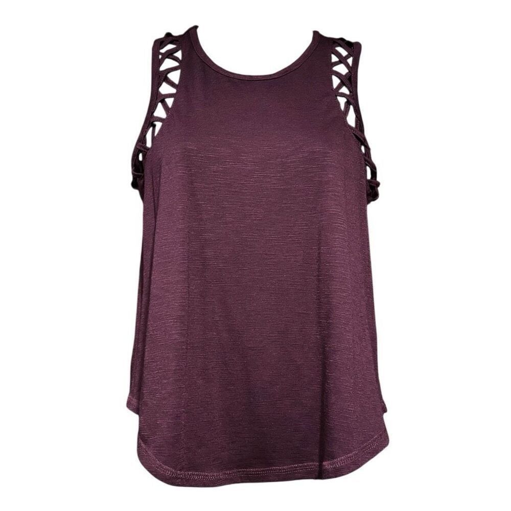 Mudd Burgundy Maroon Plum Flowy Tank Top Blouse Women’s XS